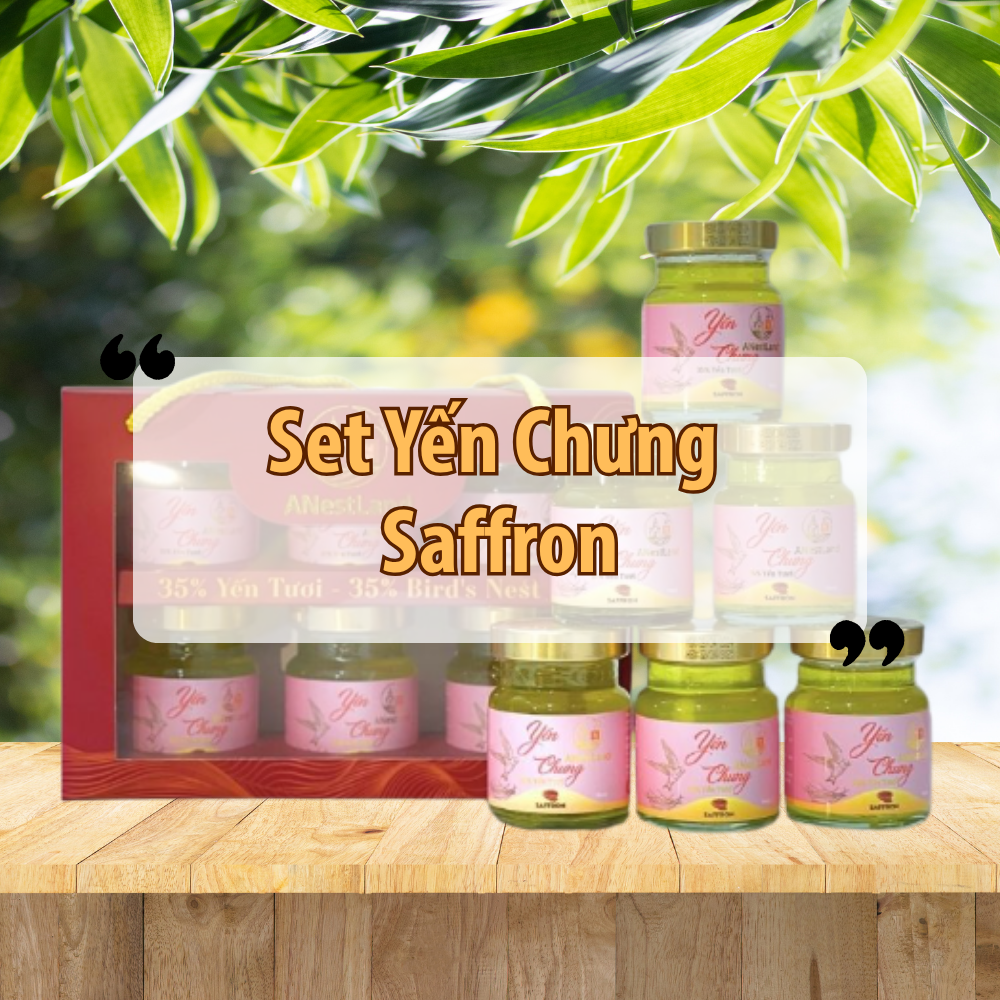 Set Yến Chưng Saffron 6 Hũ – Dưỡng Sắc Ngủ Ngon, Nâng Niu Cơ Thể Mỗi Ngày