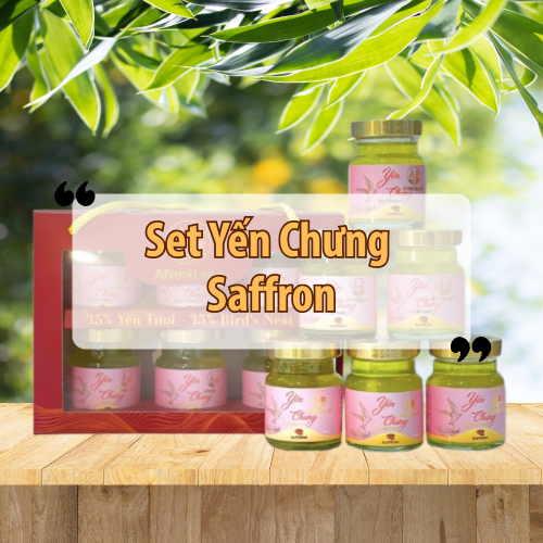 Set Yến Chưng Saffron 6 Hũ – Dưỡng Sắc Ngủ Ngon, Nâng Niu Cơ Thể Mỗi Ngày